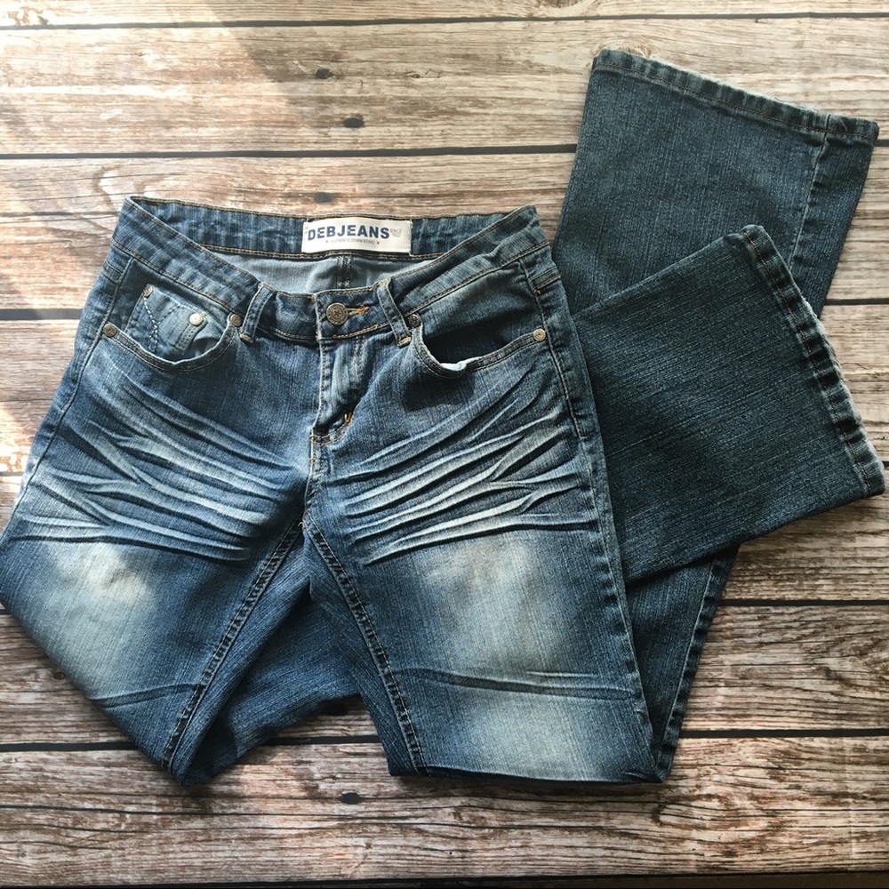 Deb Jeans, Bootcut, Distressed, Size 7